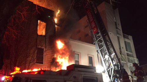 Fire tears through three-storey New York building