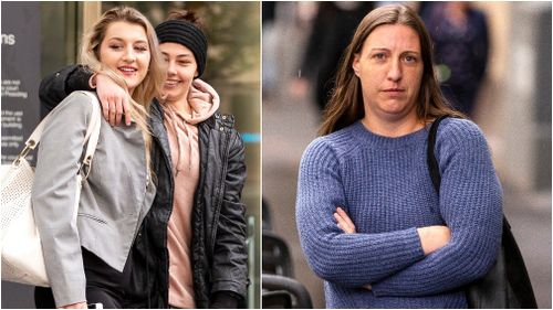 Caris Underwood (far left) and Amanda Warren have been spared jail. (AAP)
