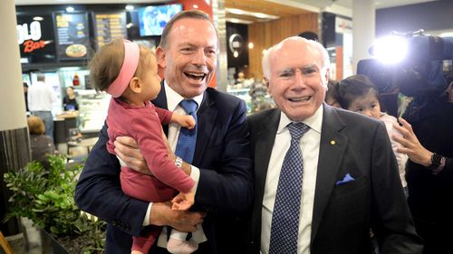 Tony Abbott campaigning with John Howard.