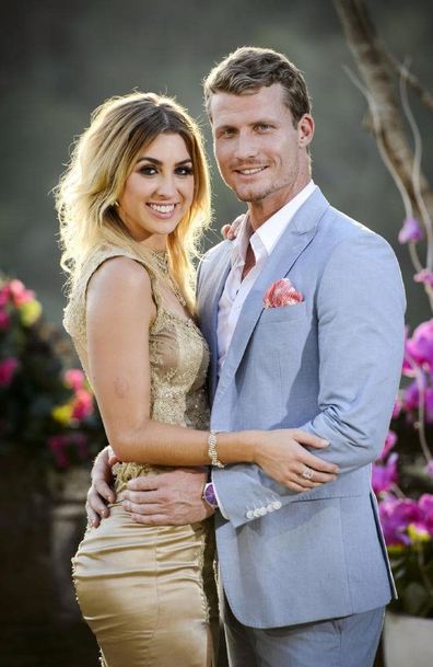 Alex Nation and Richie Strahan on The Bachelor Australia.