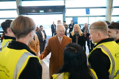 King Charles III meets a group of apprentices who worked on the DART, many of whom have now transitioned to permanent employment