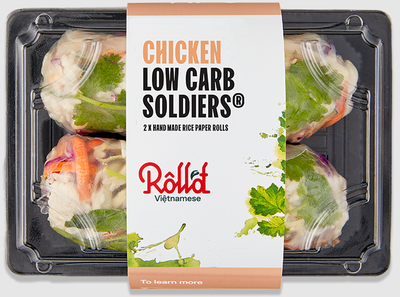 Roll'd: Low Carb Chicken Rice Paper Rolls - 96 calories