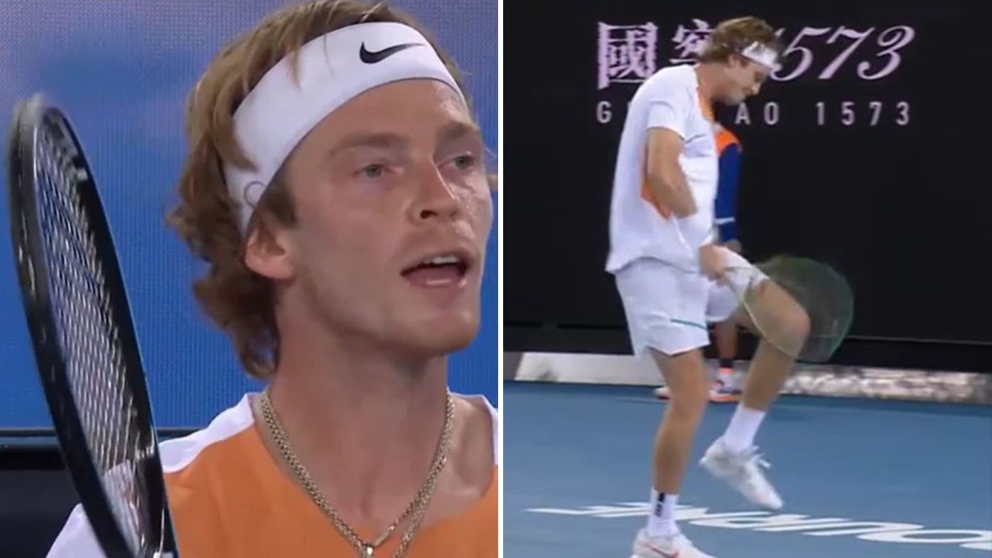 'Rattled' Andrey Rublev throws huge dummy-spit in shock Australian Open loss to Marin Cilic