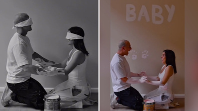 The Block's Steph and Gian Ottavio DIY themed gender reveal