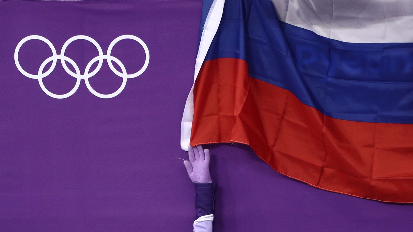 Russian national flag seen during the 2018 Winter Olympics 
