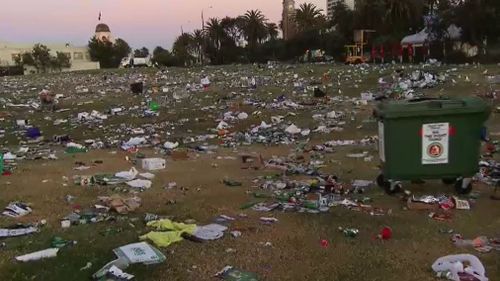 The beach was left unrecognisable. (9NEWS)