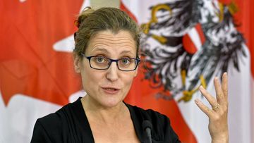Canadian International Trade Minister Chrystia Freeland attends a press conference in Vienna, Austria,on September 21, 2016. (Freeland)