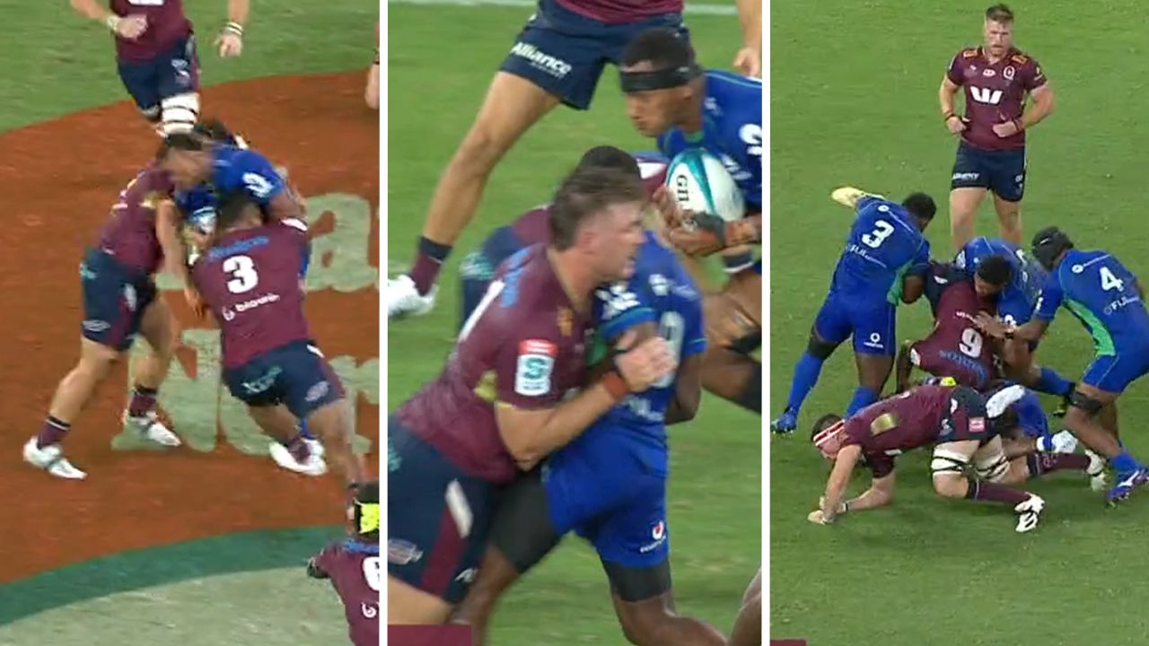 Super Rugby Pacific: Commentators stunned as three separate yellow cards are dished out in one stoppage of play