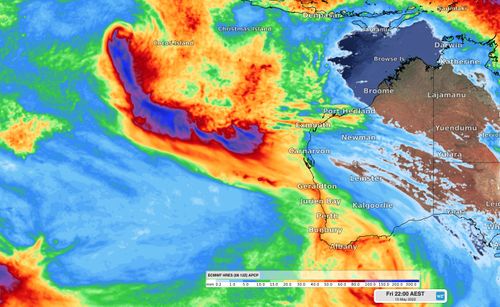 Forecast accumulated rain between Monday and Friday this week, according to the ECMWF-HRES model.
