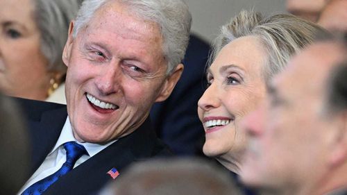 Bill e Hillary Clinton na posse de Donald Trump.