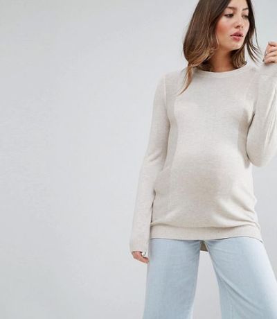 <a href="http://www.asos.com/au/asos-maternity/asos-maternity-jumper-with-crew-neck-and-panel-detail/prd/7785888?iid=7785888&amp;clr=Stonemarl&amp;SearchQuery=maternity&amp;pgesize=36&amp;pge=0&amp;totalstyles=2046&amp;gridsize=3&amp;gridrow=2&amp;gridcolumn=3" target="_blank">Asos Maternity Jumper, $32.</a>