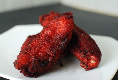 Red velvet battered chicken