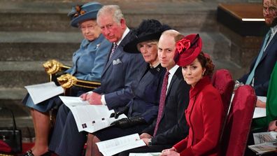 Queen Elizabeth II, Prince Charles, Prince of Wales, Camilla, Duchess of Cornwall, Prince William, Duke of Cambridge and Catherine, Duchess of Cambridge attend the Commonwealth Day Service 2020 on March 9, 2020 in London, England. (Photo by Phil Harris - WPA Pool/Getty Images)