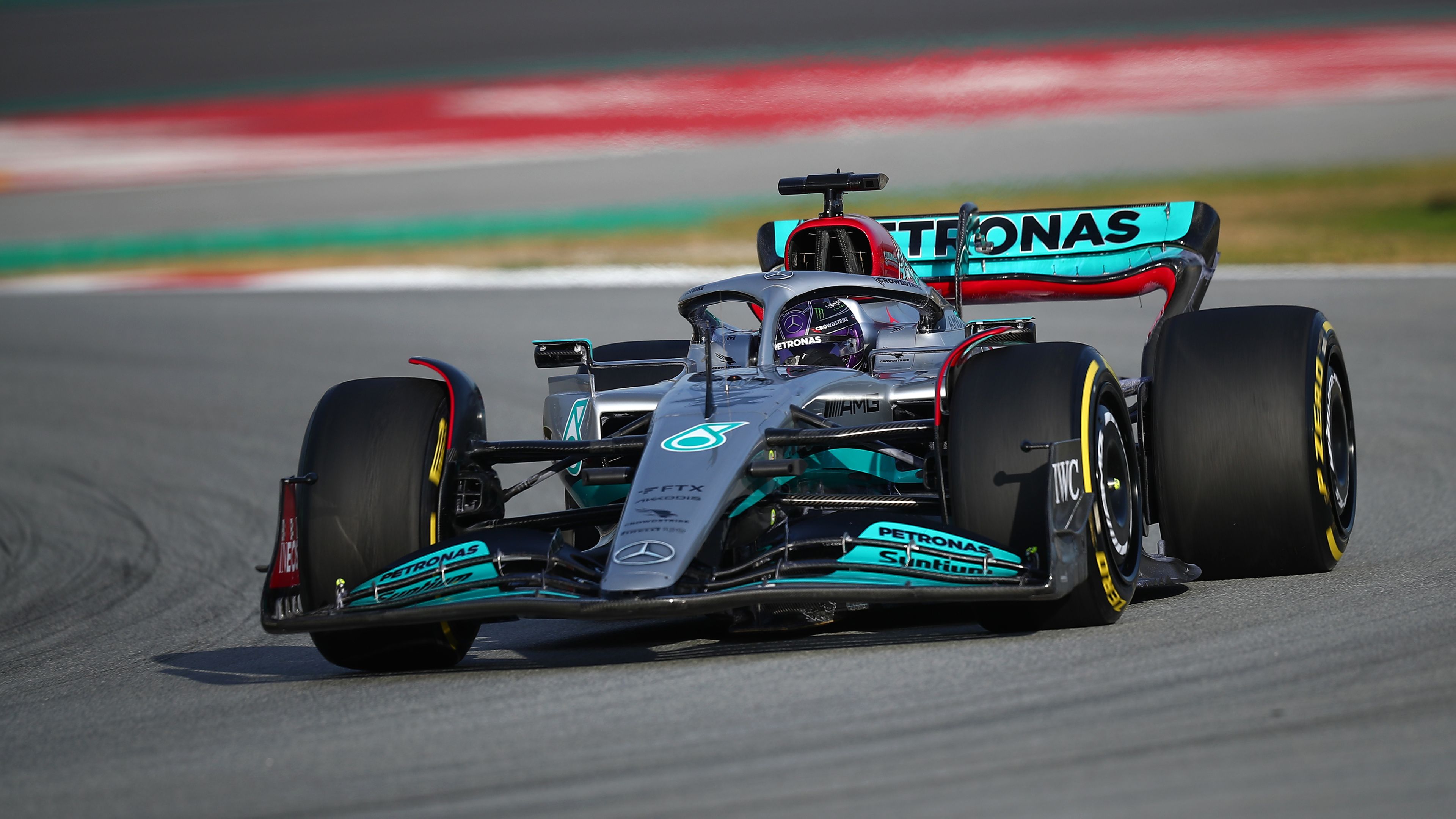 Lewis Hamilton during Day One of F1 Testing at Circuit de Barcelona-Catalunya.