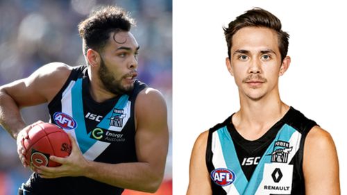 Port Adelaide players Jarman Impey and Aidyn Johnson fined $5k and banned from Round One