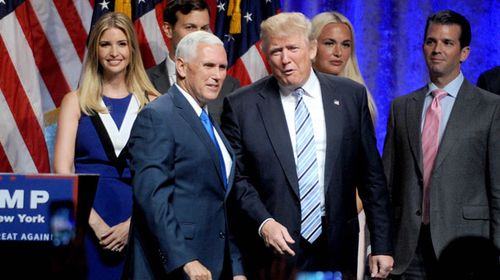 Trump with his running-mate Mike Pence. (AAP)