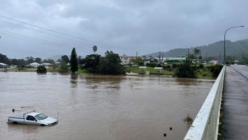Flooding next to the Pacific Highway in Bulahdelah.