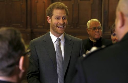 Harry looked relaxed at the event in Westminster Abbey. Picture: AAP