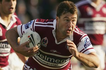 SYDNEY, NSW - JUNE 26: Terry Hill of the Sea Eagles in action during the round 16 NRL match between the Manly-Warringah Sea Eagles and the Bulldogs at Brookvale Oval June 26, 2005 in Sydney, Australia. (Photo by Cameron Spencer/Getty Images) *** Local Caption *** Terry Hill