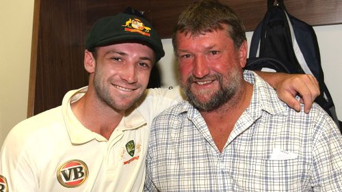 Phillip Hughes' father by his son's side until the end