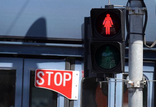 Brimbank Council has moved to replace pedestrian lights with "female symbols", like what was done in Melbourne last year. Picture: AAP