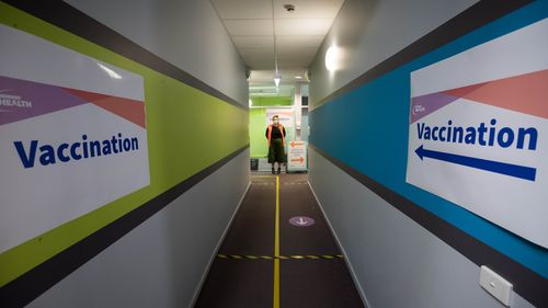 A vaccination centre in Bendigo, Victoria.