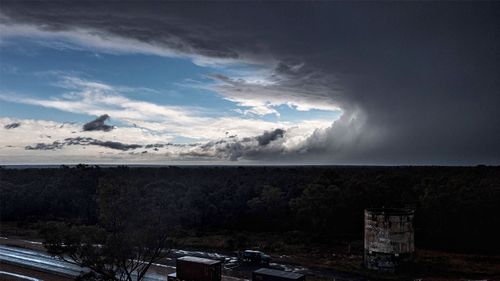 A severe storm near Cobar. A powerful low-pressure system making its way across NSW will bring rain and storms over the next few days.