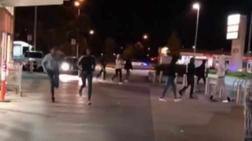 A large group of warring youths were dispersed by riot police in Melbourne's northwest overnight. Picture: Supplied.