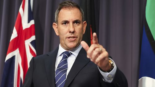 Treasurer Dr Jim Chalmers during a press conference at Parliament House in Canberra on Monday 8 December 2025. fedpol Photo: Alex Ellinghausen