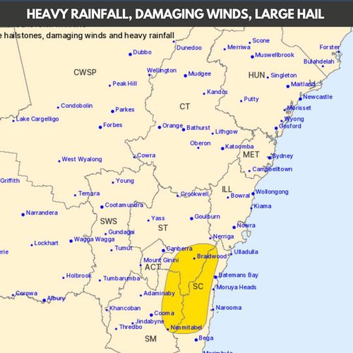 Severe storm warning NSW