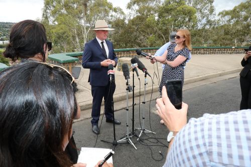 Barnaby Joyce speaks to media during a press conference in Armidale, New South Wales.