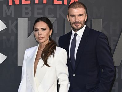 LONDON, ENGLAND - OCTOBER 03: Victoria and David Beckham attend the Netflix 'Beckham' UK Premiere at The Curzon Mayfair on October 03, 2023 in London, England. (Photo by Gareth Cattermole/Getty Images)
