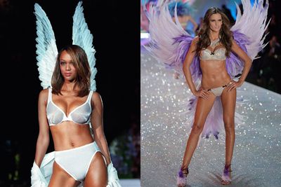 Tyra's 1998 angel wings may have worked in a children's art class, but they didn't quite take off on the runway. Well, just look at current fave Angel, Alessandra Ambrosio.