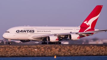 Generic of Qantas Airbus A380 taking off from runway 34 L at Sydney Kingsford Smith Airport. 18th September 2017, Photo: Wolter Peeters, The Sydney Morning Herald.