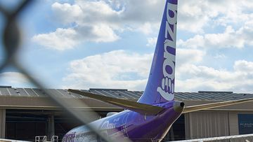 A Bonza aeroplane at Tullamarine Airport in Melbourne.