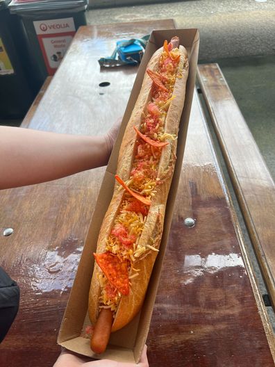 Two-foot-long Flamin' Hot Doritos OMG Dog – ﻿$33