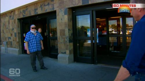 Mr Hand confronted outside a chemist in Idaho Falls. (60 Minutes)