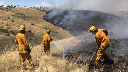 CFA volunteer fire fighters at the scene. (Andrew J Morley via Twitter)