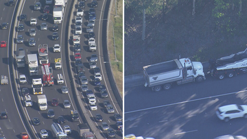 Traffic has backed up on the M4 after a crash at Auburn in Sydney&#x27;s west.