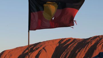 The Aboriginal flag at Uluru.