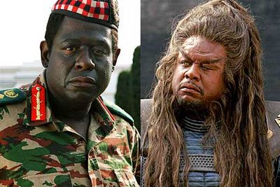 <B>Oscar winner:</B> <I>The Last King of Scotland</I> (2006). He plays President Amin of Uganda, managing to flip between "delightful" and "full of madness"s with an ease that won him the much-deserved award.<br/><br/><B>Stinker:</B> <I>Battlefield Earth</I> (2000). Most people are already aware of just how terrible everything about this movie was, this undoubtedly includes Whitaker &#151; who played one of the more ridiculous alien slave-masters.