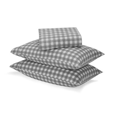 Gingham flannelette cotton sheet set: $35 to $49.00