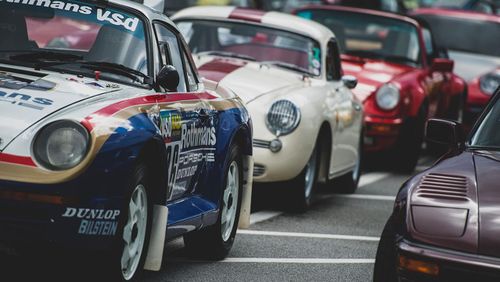 The most expensive car at auction, a 959 used in the Paris-Dakar Rally.