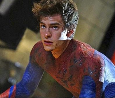 Andrew Garfield as Spider-Man.