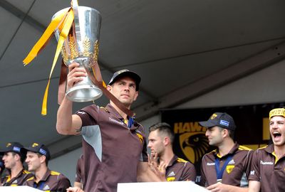 Hodge gives fans what they want - another look at the AFL Grand Final Cup.