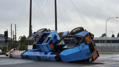 Crane roll in Newcastle causes traffic delays and diversions