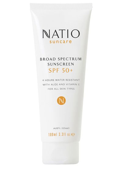 <p><a href="https://www.natio.com.au/broad-spectrum-sunscreen-spf-50" target="_blank" title="Natio Broad Spectrum Sunscreen SPF 50 +, $11.95">Natio Broad Spectrum Sunscreen SPF 50 +, $11.95</a></p>
<p>Lather up with this broad spectrum sunscreen that comes with SPF 50 + protection. Apply on your face daily to keep your skin protected from pollution and the sun's rays.</p>