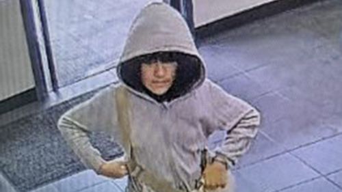 Surveillance images taken from a local car rental business on October 7 appear to show missing Melodee Buzzard wearing a wig.