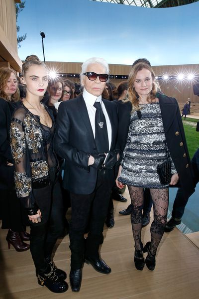 Diane Kruger, Karl Lagerfeld and Cara
Delevingne