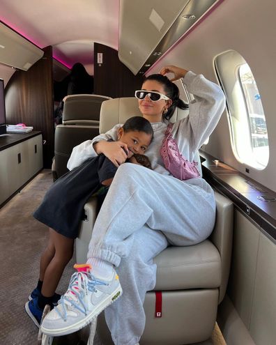 Kylie Jenner and daughter Stormi Webster on 'Kylie Air'.